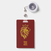 Löwe mit Krone - Goldstil 2 Ausweis (Vorderseite mit einziehbar)