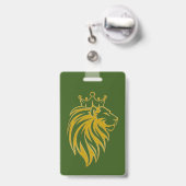 Löwe mit Krone - Goldstil 2 Ausweis (Rückseite mit einziehbar)