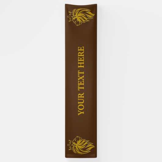 Löwe mit Krone - Goldstil 2 Banner (Vertikal)