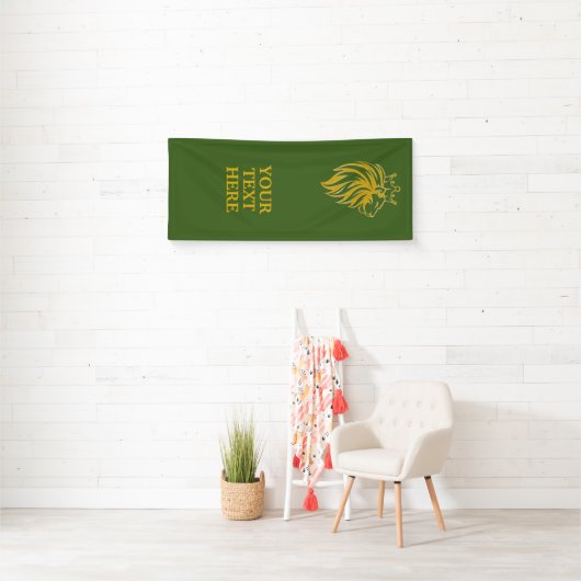 Löwe mit Krone - Goldstil 2 Banner (Insitu)