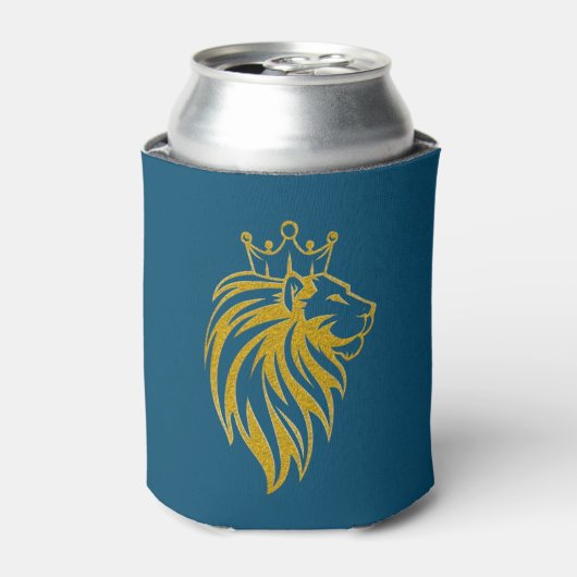 Löwe mit Krone - Goldstil 2 Dosenkühler (Kanne Vorderseite)