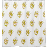 Löwe mit Krone - Goldstil 2 Duschvorhang (Vorderseite)