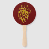 Löwe mit Krone - Goldstil 2 Fächer (Rückseite)