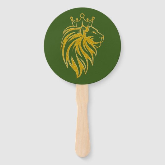 Löwe mit Krone - Goldstil 2 Fächer (Vorderseite)