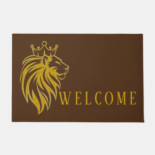 Löwe mit Krone - Goldstil 2 Fußmatte (Vorderseite)
