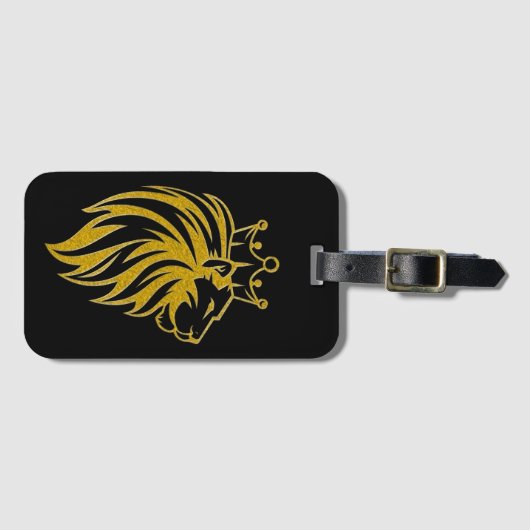 Löwe mit Krone - Goldstil 2 Gepäckanhänger (Vorderseite (Horizontal))