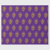 Löwe mit Krone - Goldstil 2 Geschenkpapier (Flach)