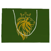 Löwe mit Krone - Goldstil 2 Große Geschenktüte (Rückseite)