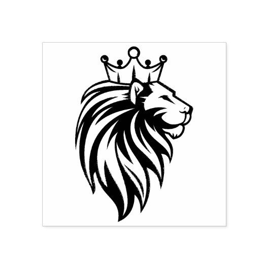 Löwe mit Krone - Goldstil 2 Gummistempel (Prägung)