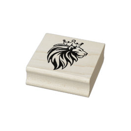 Löwe mit Krone - Goldstil 2 Gummistempel