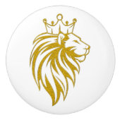 Löwe mit Krone - Goldstil 2 Keramikknauf (Vorderseite)