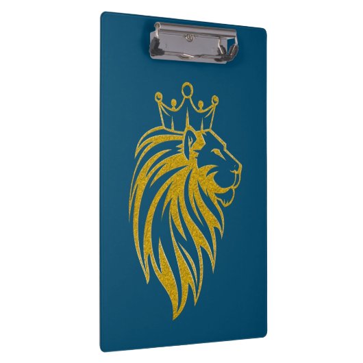 Löwe mit Krone - Goldstil 2 Klemmbrett (Rechts)