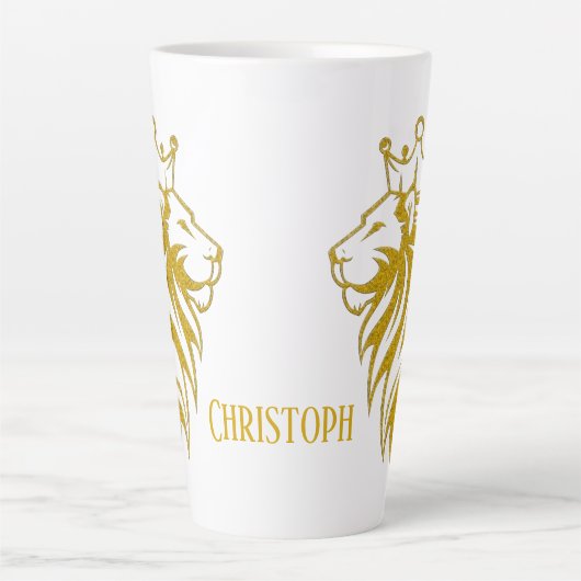 Löwe mit Krone - Goldstil 2 Milchtasse (Vorderseite)