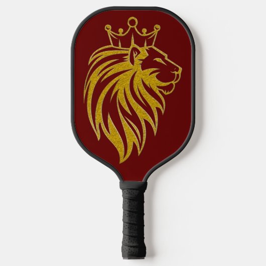 Löwe mit Krone - Goldstil 2 Pickleball Schläger (Vorderseite)