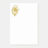 Löwe mit Krone - Goldstil 2 Post-it Klebezettel (Vorderseite)