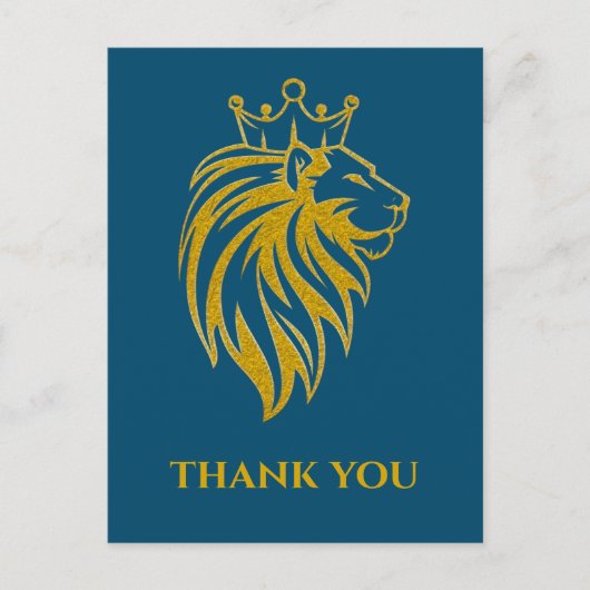 Löwe mit Krone - Goldstil 2 Postkarte (Vorderseite)