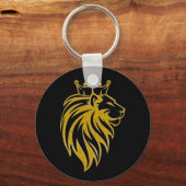 Löwe mit Krone - Goldstil 2 Schlüsselanhänger (Vorderseite)