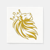 Löwe mit Krone - Goldstil 2 Serviette (Vorderseite)