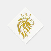 Löwe mit Krone - Goldstil 2 Serviette (Ecke)