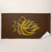 Löwe mit Krone - Goldstil 2 Strandtuch (Vorderseite)