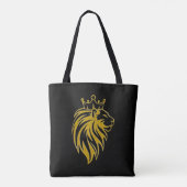 Löwe mit Krone - Goldstil 2 Tasche (Rückseite)
