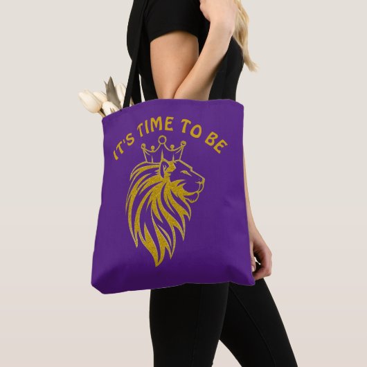 Löwe mit Krone - Goldstil 2 Tasche (Von Nahem)