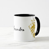 Löwe mit Krone - Goldstil 2 Tasse (VorderseiteRechts)