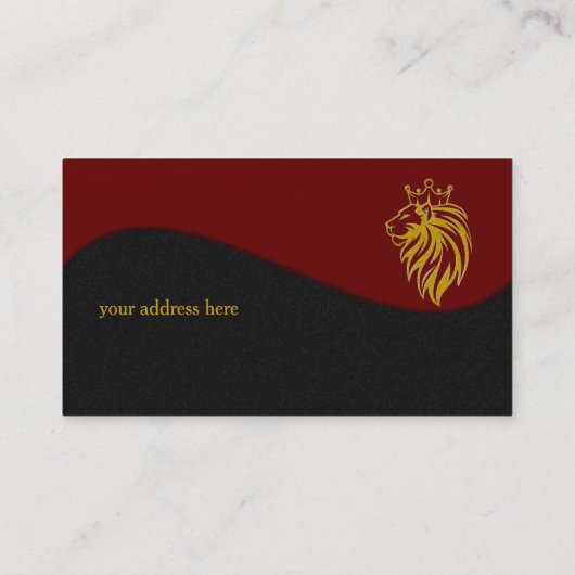 Löwe mit Krone - Goldstil 2 Visitenkarte (Rückseite)