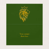 Löwe mit Krone - Goldstil 2 Visitenkarten (Innenseite Aufgefaltet)