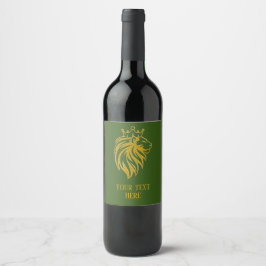 Löwe mit Krone - Goldstil 2 Weinetikett