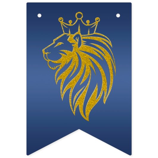 Löwe mit Krone - Goldstil 2 Wimpelkette (Zweite Fahne)