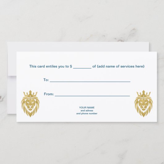 Löwe mit Krone - Goldstil 3 (Rückseite)