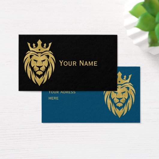 Löwe mit Krone - Goldstil 3 (Schreibtisch)