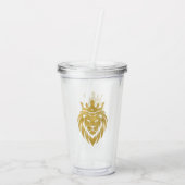 Löwe mit Krone - Goldstil 3 Acryltrinkbecher (Rückseite)