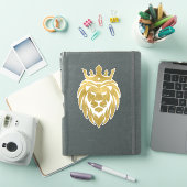 Löwe mit Krone - Goldstil 3 Aufkleber (iPad Hülle)