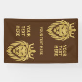 Löwe mit Krone - Goldstil 3 Banner (Horizontal)