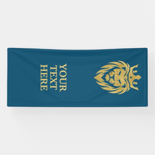 Löwe mit Krone - Goldstil 3 Banner (Horizontal)