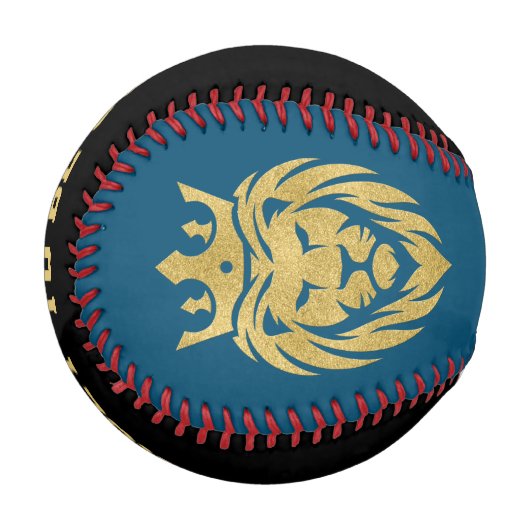 Löwe mit Krone - Goldstil 3 Baseball (Vorderseite Links)