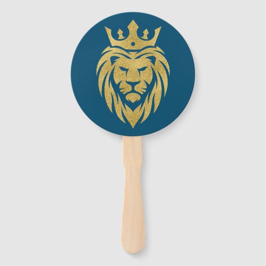 Löwe mit Krone - Goldstil 3 Fächer (Vorderseite)