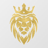 Löwe mit Krone - Goldstil 3 Fensteraufkleber (Blatt)