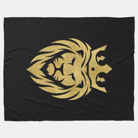 Löwe mit Krone - Goldstil 3 Fleecedecke (Vorderseite (Horizontal))