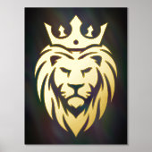 Löwe mit Krone - Goldstil 3 Foliendrucke (Vorderseite)