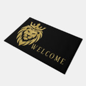 Löwe mit Krone - Goldstil 3 Fußmatte (Schrägansicht)