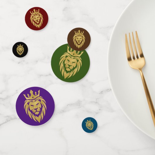 Löwe mit Krone - Goldstil 3 Konfetti (Gruppe)