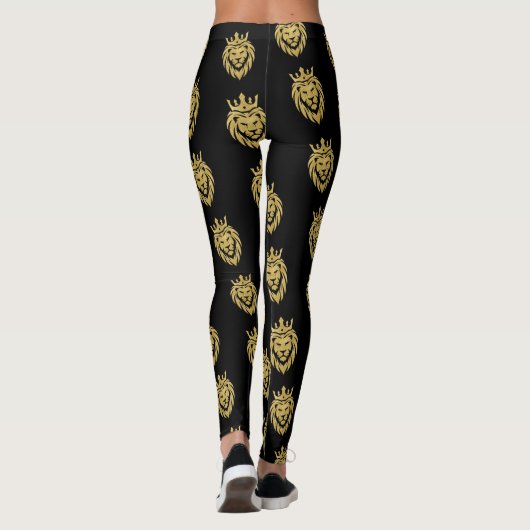 Löwe mit Krone - Goldstil 3 Leggings (Rückseite)