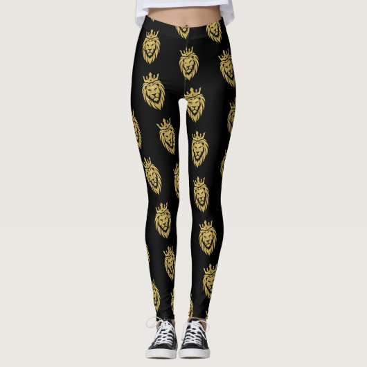Löwe mit Krone - Goldstil 3 Leggings (Vorderseite)