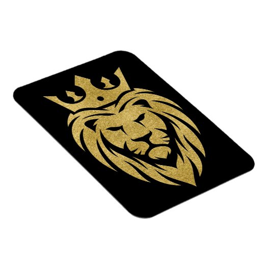 Löwe mit Krone - Goldstil 3 Magnet (Rechte Seite)