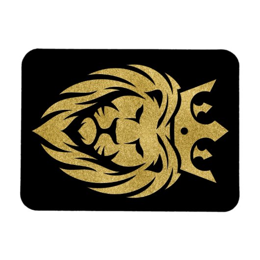 Löwe mit Krone - Goldstil 3 Magnet (Horizontal)