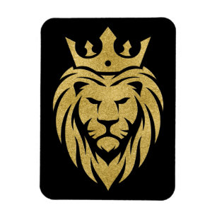 Löwe mit Krone - Goldstil 3 Magnet