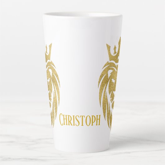Löwe mit Krone - Goldstil 3 Milchtasse (Vorderseite)